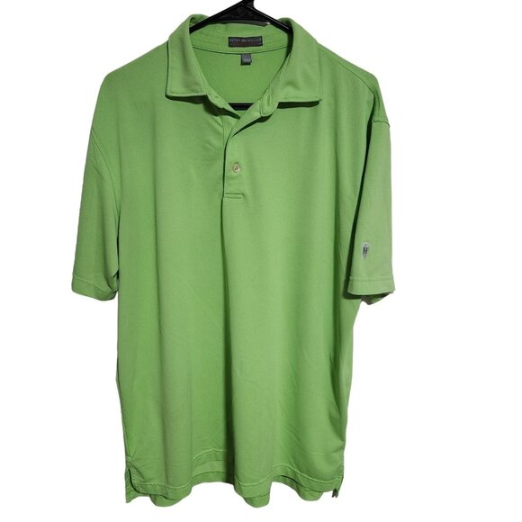 Peter Millar Summer Comfort Polo Shirt Mens Size Large Green Short Sleeve Golf - Picture 1 of 6